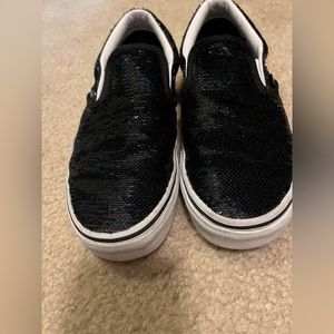 Sequin black vans size 6